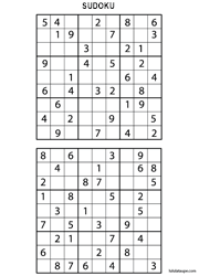 Jeu de sudoku à imprimer avec solution
