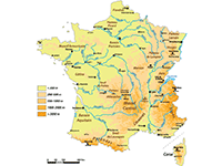 Carte des reliefs français à imprimer gratuitement