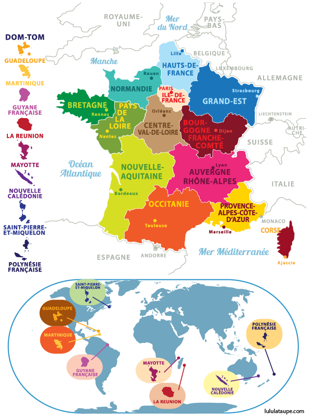 Carte de France à imprimer, villes et fleuves