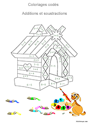 Coloriage magique, petites additions et soustractions