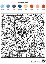 Coloriage magique, les chiffres - un pingouin