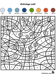 Coloriage magique, les chiffres - un sapin