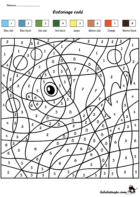 Coloriage codé, les chiffres