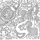 Dessin abstrait à colorier, un fond marin