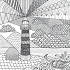 Coloriage pour adulte à imprimer, le phare 