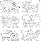 Page de coloriages, les animaux de la ferme