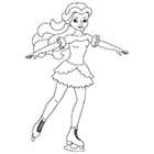 Coloriage à imprimer, une patineuse