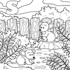 Coloriage gratuit, des souris