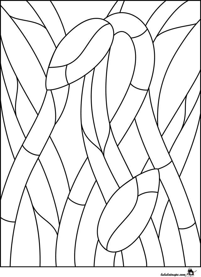 Dessin à imprimer, un vitrail avec fleurs