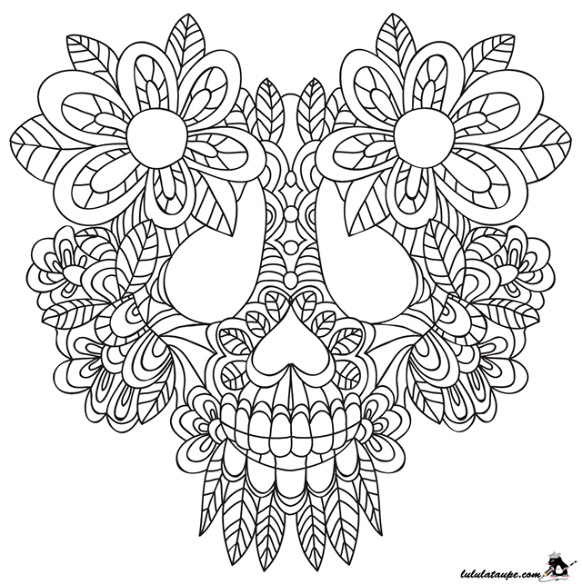 Dessin à colorier, une tête de mort