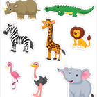 Animaux d'Afrique à découper pour créer un mobile ou décorer une chambre d'enfant
