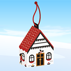 Boîte de Noël en forme de maison à imprimer et à découper
