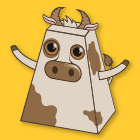 Boîte en forme de vache à imprimer et découper