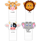 Carte avec têtes d'animaux à découper