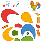 Découpage simple, le coq