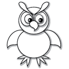 Hibou à colorier, à imprime, à découper et à coller