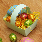 Panier pour œufs de Pâques à imprimer en noir et blanc sur papier cartonné et à découper