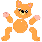 Pantin chat articulé à imprimer et à découper