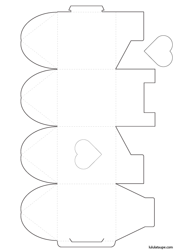 Boîte à imprimer sur papier blanc et à découper