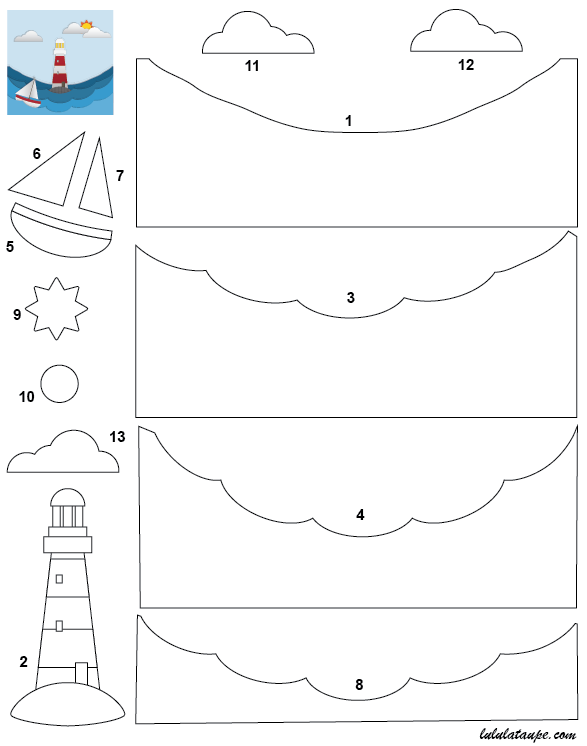 Carte à fabriquer soi-même, un paysage marin