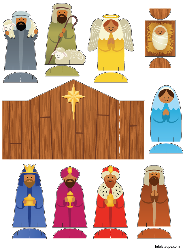 Découpage facile d'une crèche de Noël