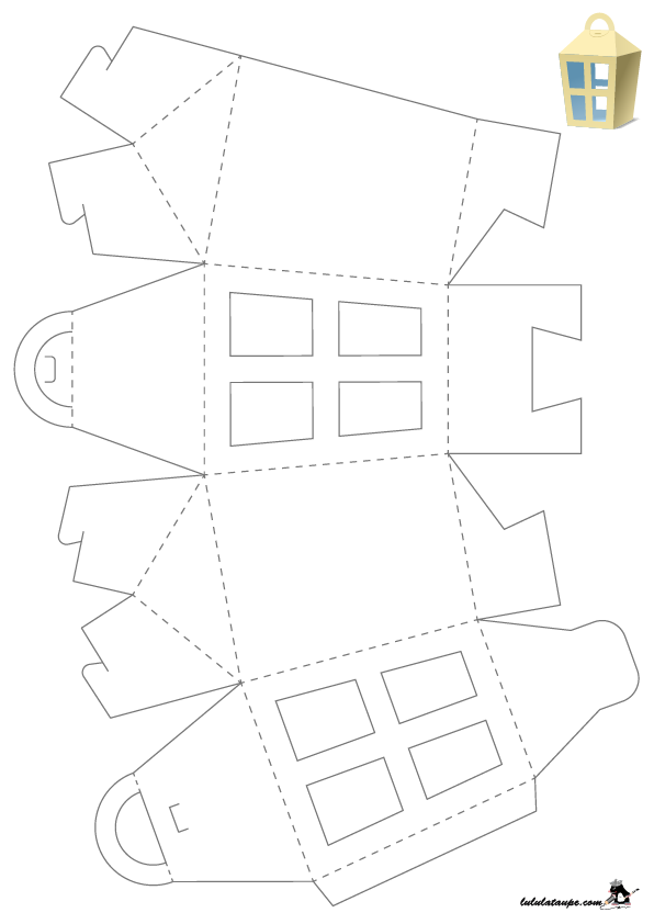 Lanterne en papier à imprimer et à découper