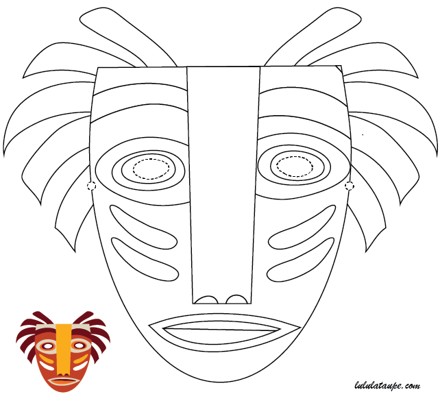 Activité manuelle facile, un masque africain à découper