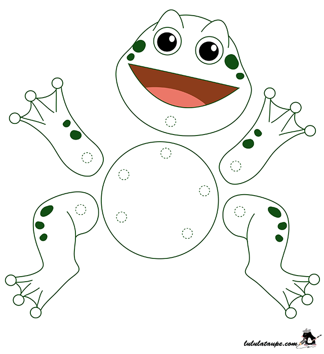 Activité manuelle facile, une grenouille articulée à découper