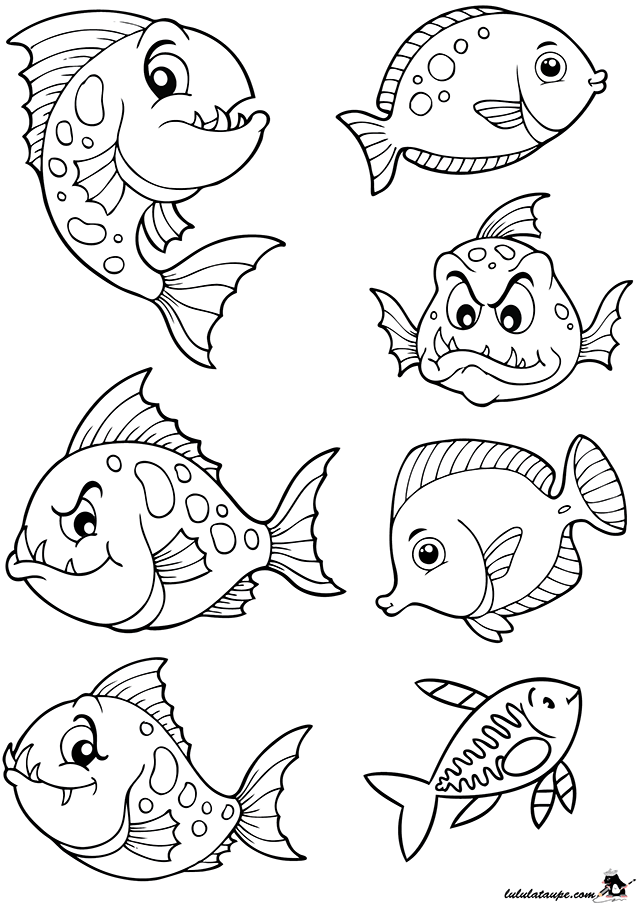 Poissons d'Avril amusants à colorier et à découper