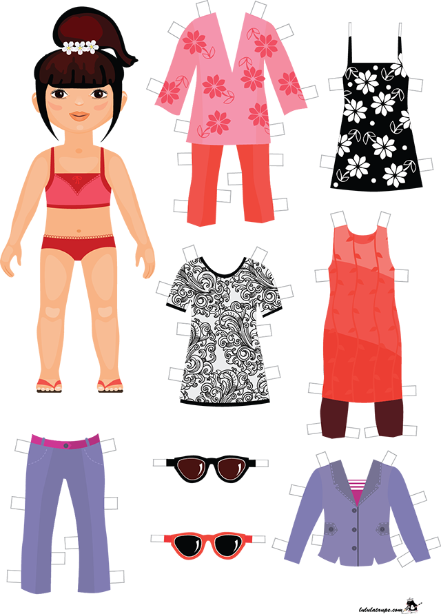 Poupée et ses vêtements à imprimer et à découper