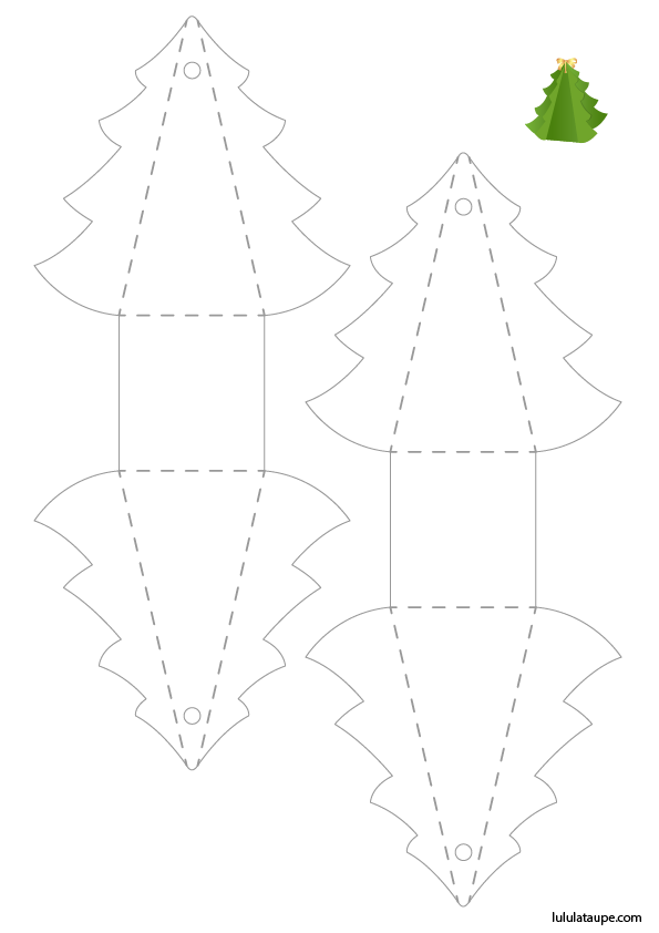 Sapin de Noël noir et blanc à imprimer et à découper