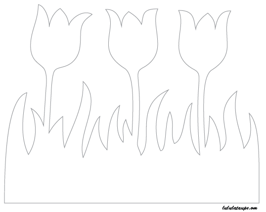 Tulipes à découper pour créer un petit tableau ou à utiliser comme pochoir