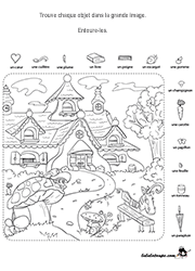 Exercice d'attention visuelle à imprimer, enfants de maternelle