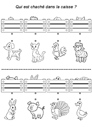 Les animaux cachés, jeu d'observation à imprimer