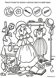 Exercice à imprimer, maternelle. Objets à trouver sur une image