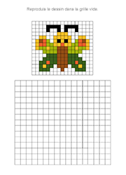 Reproduire un papillon en pixels sur quadrillage