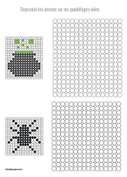 Reproduire les dessins d'Halloween sur quadrillage