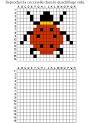 Reproduire sur quadrillage, une coccinelle