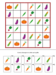 Jeu d'observation et logique, le sudoku pour les 4 - 6 ans 