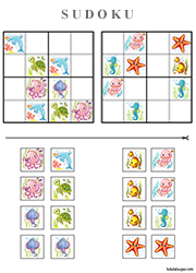 Jeu d'observation et logique, le sudoku pour les 4 - 6 ans 