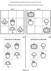 Jeu de sudoku facile pour enfants de maternelle, l'automne