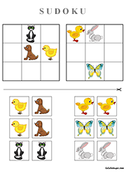 Jeu d'observation et logique, le sudoku pour les 4 - 6 ans 