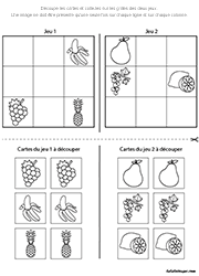 Jeu de sudoku pour enfants de maternelle, les fruits