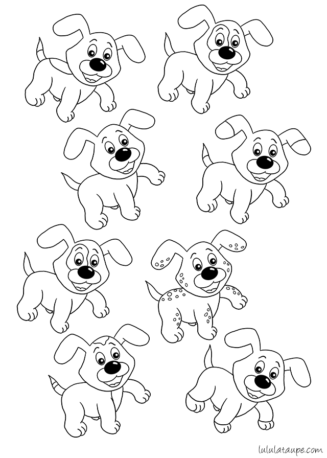 Jeu à imprimer, trouver deux dessins identiques
