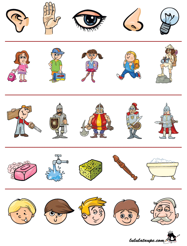 Exercice ludique pour enfants de maternelle, trouver l'intrus