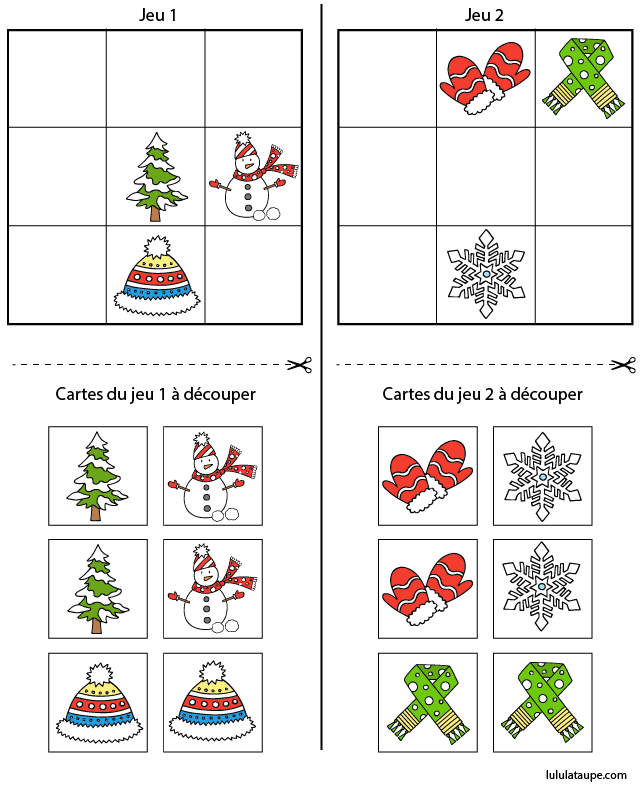 Sudoku facile avec images à imprimer