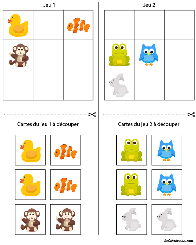 Jeu de sudoku à imprimer, enfants de moyenne section de maternelle