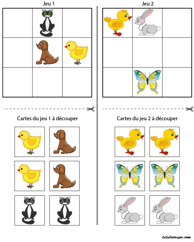 Jeu de sudoku à imprimer gratuitement, enfants de moyenne section de maternelle