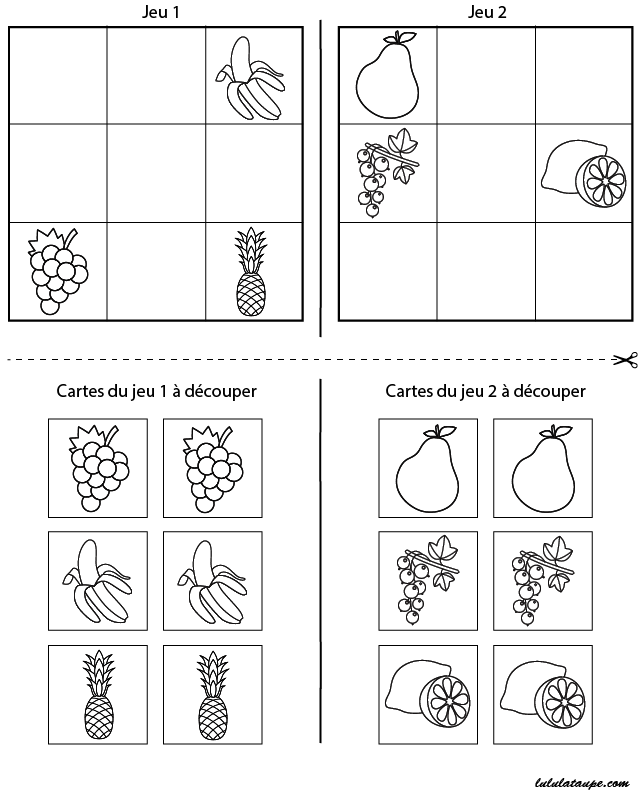 Jeu de sudoku à imprimer gratuitement, maternelle MS et GS