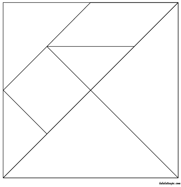 Tangram à imprimer en noir et blanc puis à découper